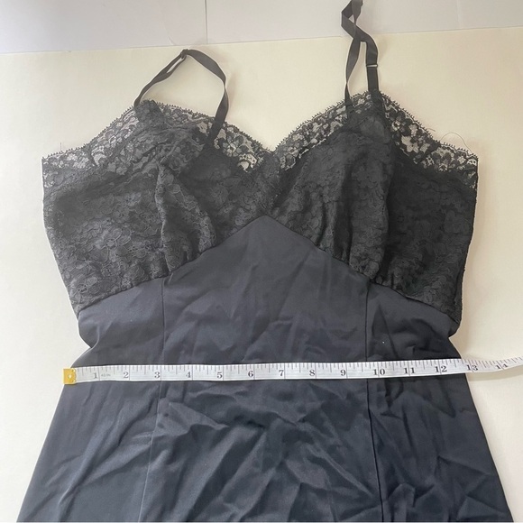 Vintage Black Lace Night Dress Slip - Picture 6 of 8